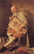 Georges de La Tour Hurdy-Gurdy Player oil on canvas